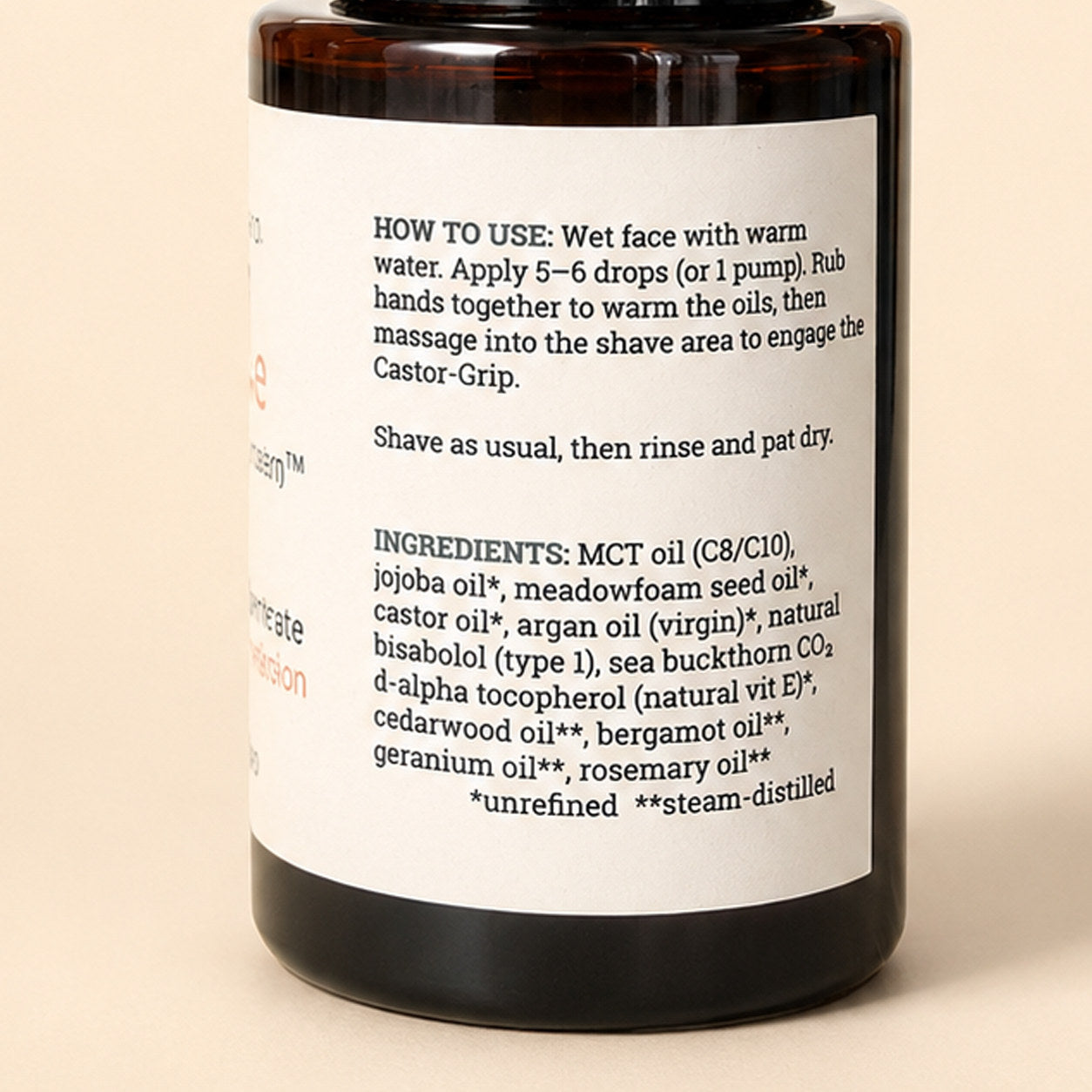 Bio Glide directions panel zoom — how to use and full ingredient list