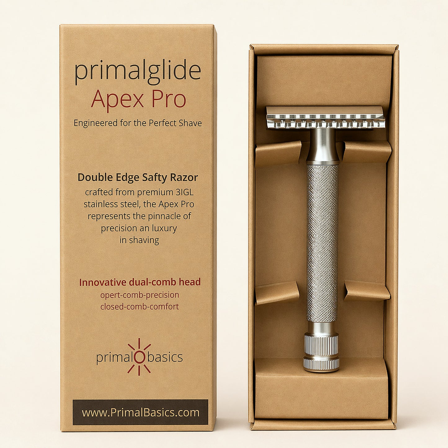 PrimalGlide Apex Pro razor with 11 Gillette London Bridge blades — full set