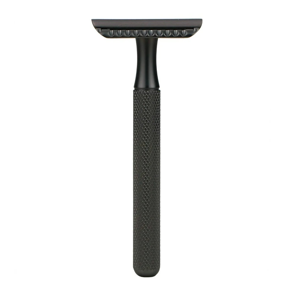 Primal Glide Essential by PrimalbBasics – Gunmetal safety razor with durable zinc alloy head and stainless steel handle for precision shaving